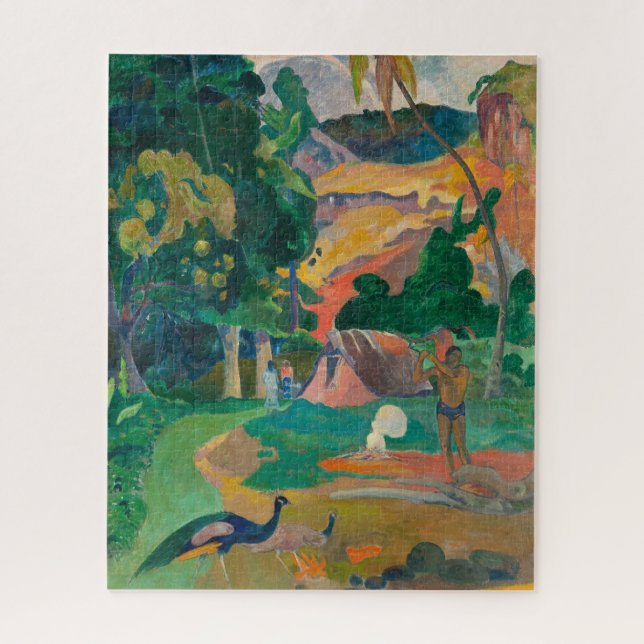 Puzzle Paisaje de Paul Gauguin Matamoe con pavos reales (Vertical)