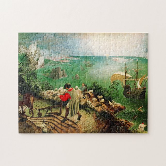 Puzzle Paisaje de Pieter Bruegel con la caída de Ícaro (Horizontal)