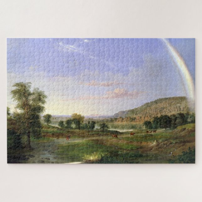 Puzzle Paisaje de Robert S. Duncanson con Poster arcoiris (Horizontal)