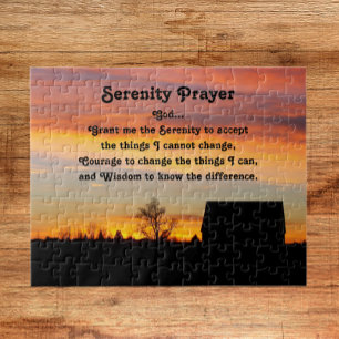 Puzzle Paisaje de Silhouette Sunset de Serenity Prayer