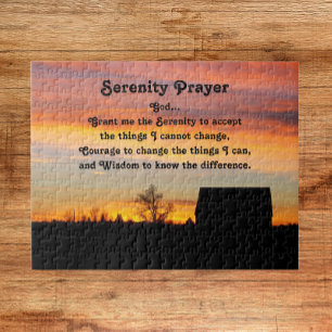 Puzzle Paisaje de Silhouette Sunset de Serenity Prayer