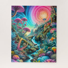 Puzzle Paisaje de sueños psicodélicos encantados