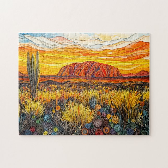 Puzzle Paisaje de Uluru en estilo quilling (Horizontal)