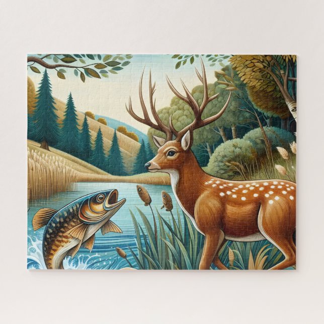 Puzzle Paisaje de venado de cola blanca (Horizontal)