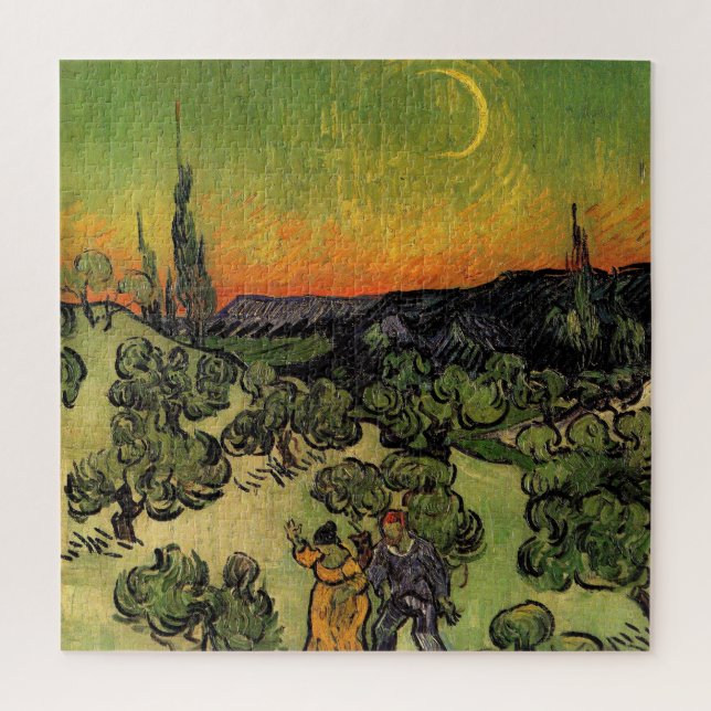 Puzzle Paisaje de Vincent Van Gogh Moonlit (Vertical)