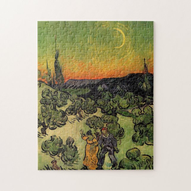 Puzzle Paisaje de Vincent Van Gogh Moonlit (Vertical)