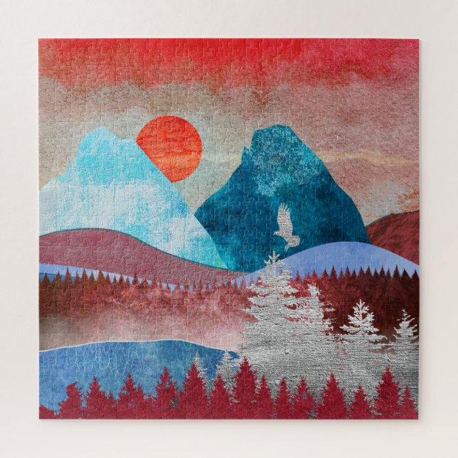 Puzzle Paisaje del águila plateada (Vertical)