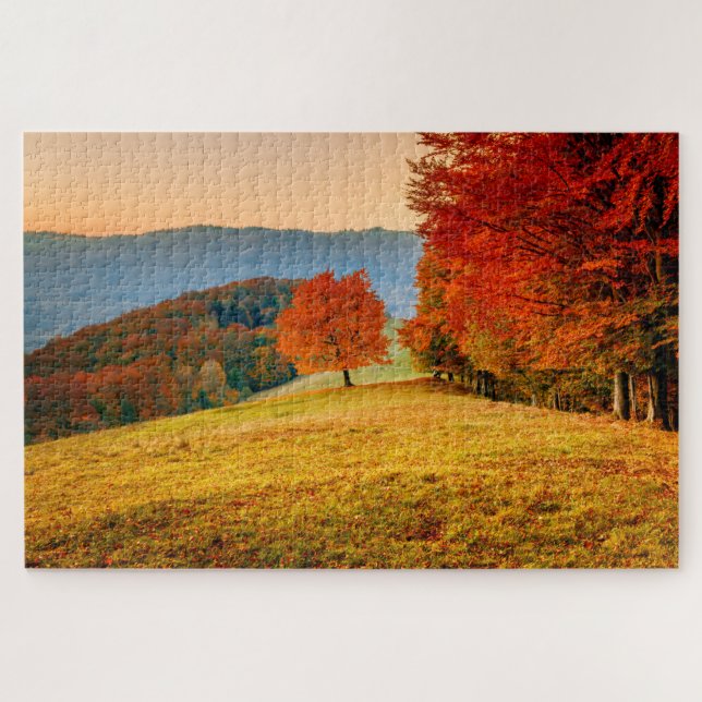 Puzzle Paisaje del Árbol de Otoño de Otoño Colorido (Horizontal)