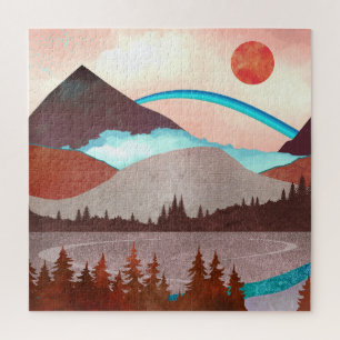 Puzzle Paisaje del arcoiris azul