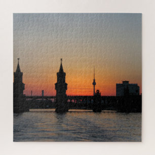Puzzle Paisaje del atardecer en la ciudad