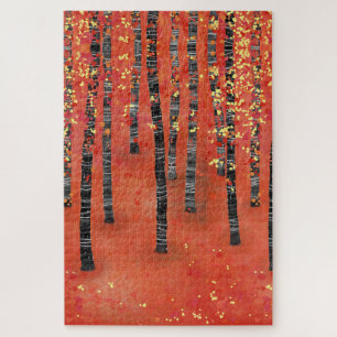 Puzzle Paisaje del bosque Birch