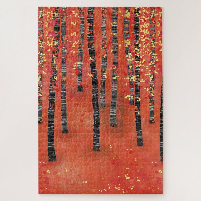 Puzzle Paisaje del bosque Birch (Vertical)