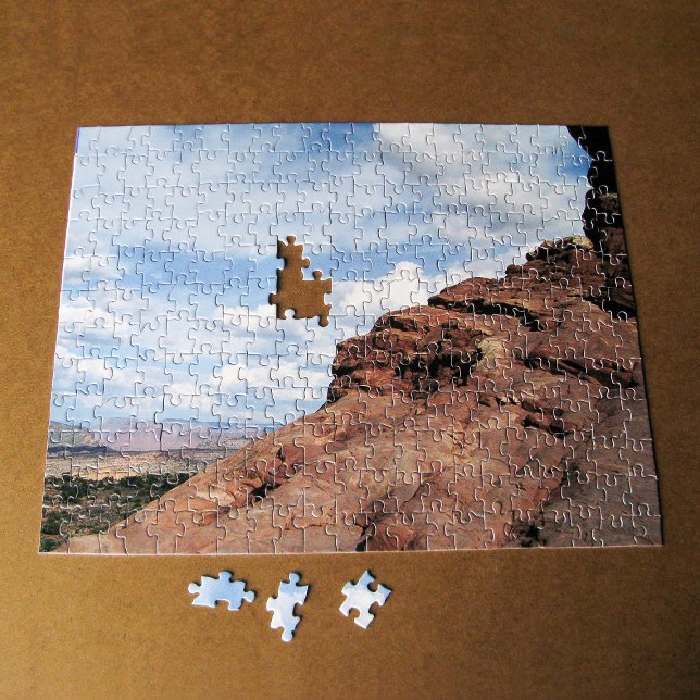 Puzzle Paisaje del desierto del Arco de la Ventana Norte  (North Window Arch Puzzle in progress, in situ)