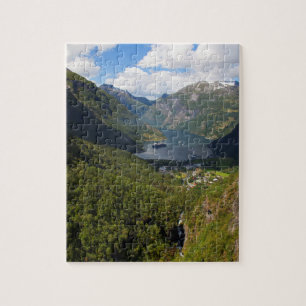 Puzzle Paisaje del fiordo de Geiranger, Noruega