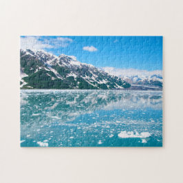 Puzzle Paisaje del lago azul congelado