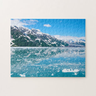 Puzzle Paisaje del lago azul congelado