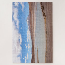 Puzzle Paisaje del lago con el volcán en el Altiplano