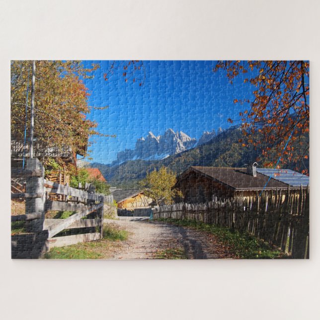 Puzzle Paisaje del otoño en las dolomías en Italia (Horizontal)