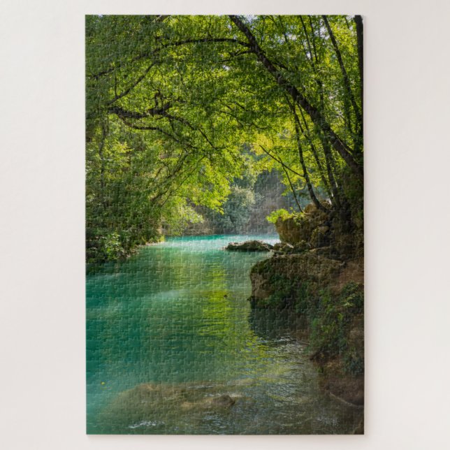 Puzzle Paisaje del río turquesa Elsa, Toscana, Italia (Vertical)