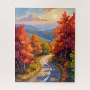 Puzzle Paisaje en acuarela del follaje de otoño de Vermon