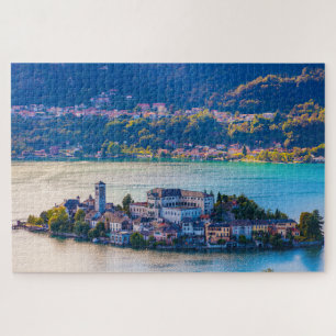 Puzzle Paisaje escénico de la isla de San Giulio, Italia