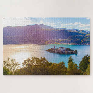 Puzzle Paisaje escénico del lago de Orta, Piemonte, Itali