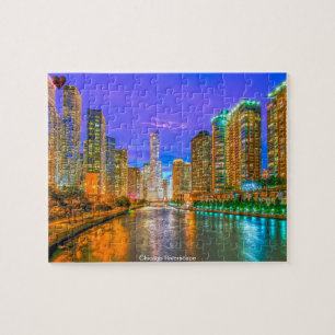 Puzzle Paisaje fluvial de Chicago