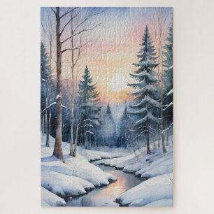 Puzzle Paisaje Forestal Winter Wonderland