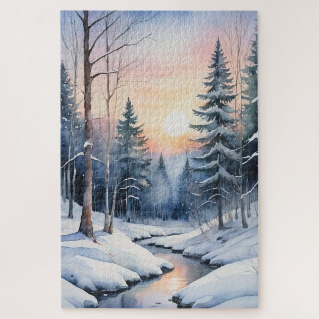 Puzzle Paisaje Forestal Winter Wonderland (Vertical)