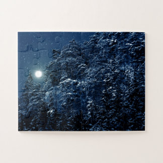 Puzzle Paisaje hermoso del invierno con los árboles