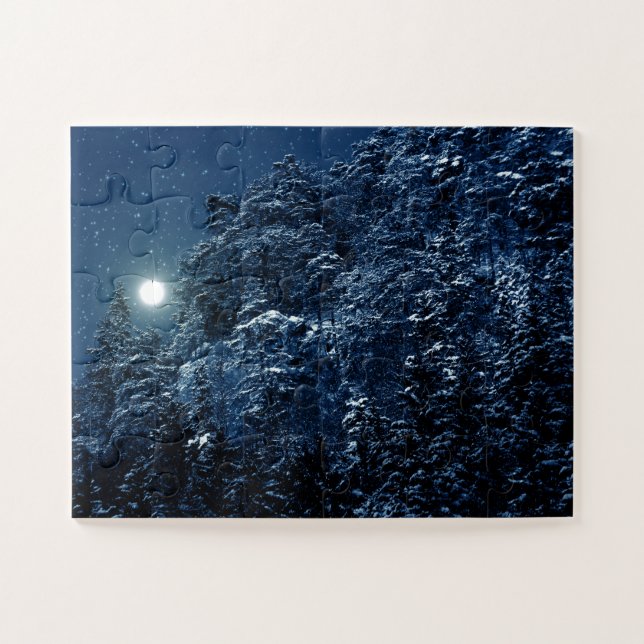 Puzzle Paisaje hermoso del invierno con los árboles (Horizontal)