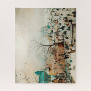 Puzzle Paisaje invernal con patinadores de hielo - Averca