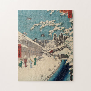 Puzzle paisaje invernal de Hiroshige japón ukiyo-e antigu
