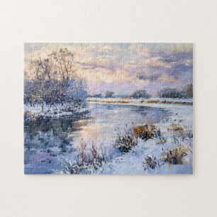 Puzzle Paisaje invernal del río Havel