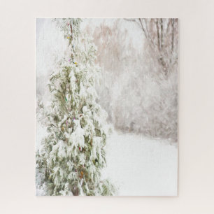 Puzzle Paisaje Invernal, Pino, Nieve
