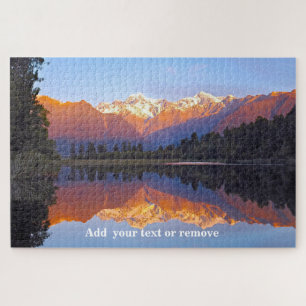 Puzzle Paisaje Lago Matheson, montaña Monte Cook,