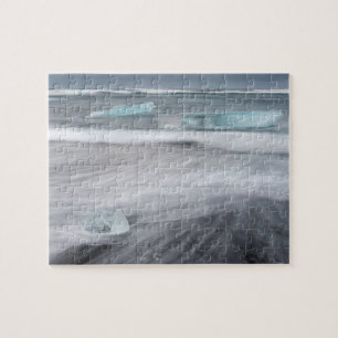 Puzzle Paisaje marino agitado con hielo, Islandia