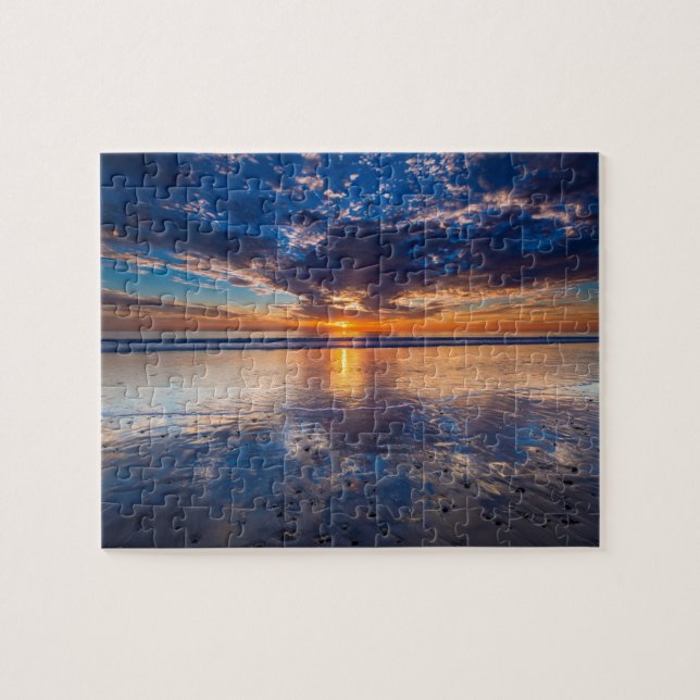 Puzzle Paisaje marino dramático, puesta de sol, CA (Horizontal)