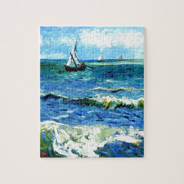 Puzzle Paisaje marino en Saintes-Maries, Vincent van Gogh (Vertical)