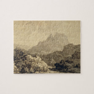 Puzzle Paisaje montañoso, c.1780 (gris y lavado del