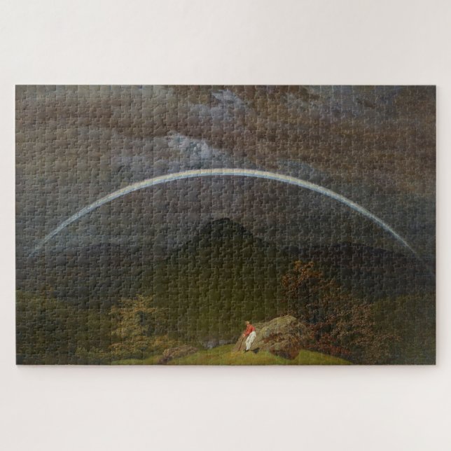 Puzzle Paisaje montañoso con arcoiris de Friedrich (Horizontal)