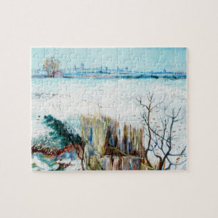 Puzzle Paisaje nevado con Arles de Vincent van Gogh