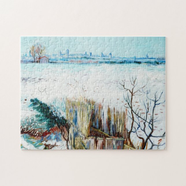 Puzzle Paisaje nevado con arles en el fondo (Horizontal)