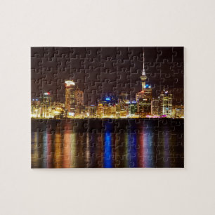 Puzzle Paisaje nocturno de la ciudad de Auckland