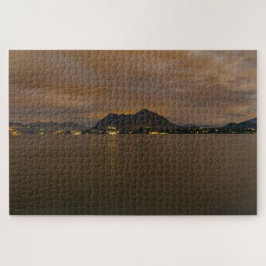 Puzzle Paisaje nocturno del lago Maggiore Italia duro