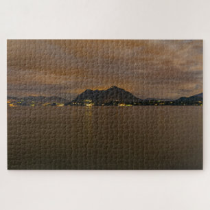 Puzzle Paisaje nocturno del lago Maggiore Italia duro