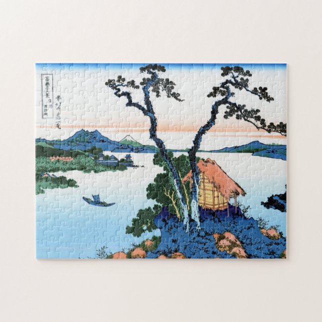 Puzzle Paisaje oriental fresco de la opinión de Hokusai (Horizontal)