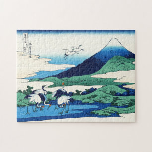 Puzzle Paisaje oriental fresco de la opinión de Hokusai