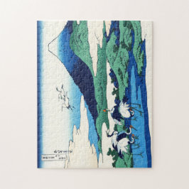 Puzzle Paisaje oriental fresco de la opinión de Hokusai