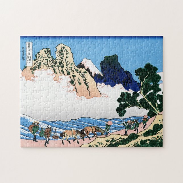 Puzzle Paisaje oriental fresco de la opinión de Hokusai (Horizontal)